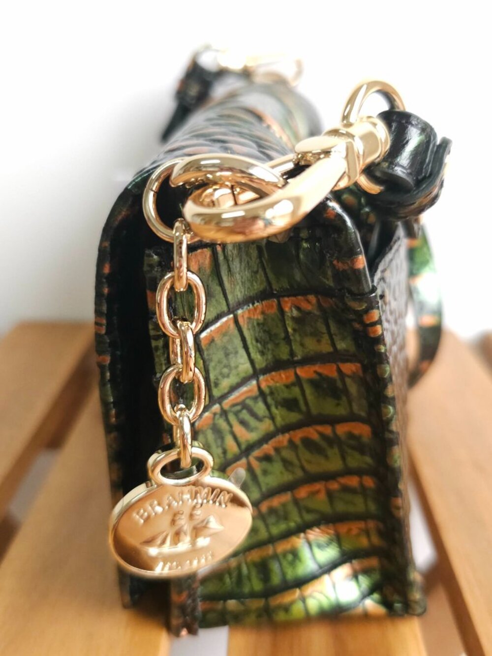 NWT Brahmin Minuette Samba Green Leather Crossbody Handbag - Picture 7 of 12